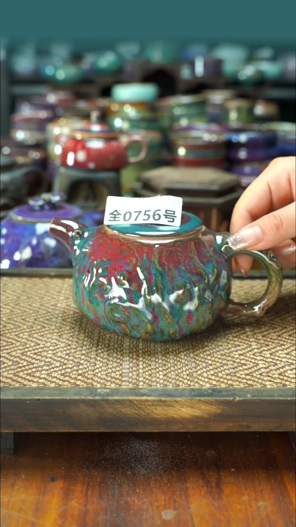 原产地原矿钧汝瓷杯壶756