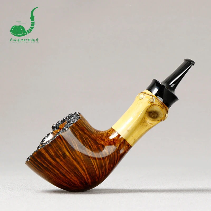 国师 卢泳手工 光面都柏林竹节 短直斗 斗口瘤皮  手工石楠木烟斗