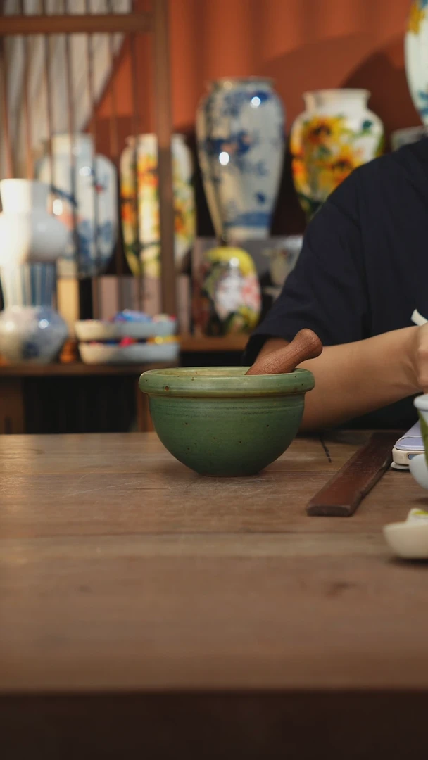 瓷片【简家甄选】景德镇设计师釉下手绘陶瓷餐具