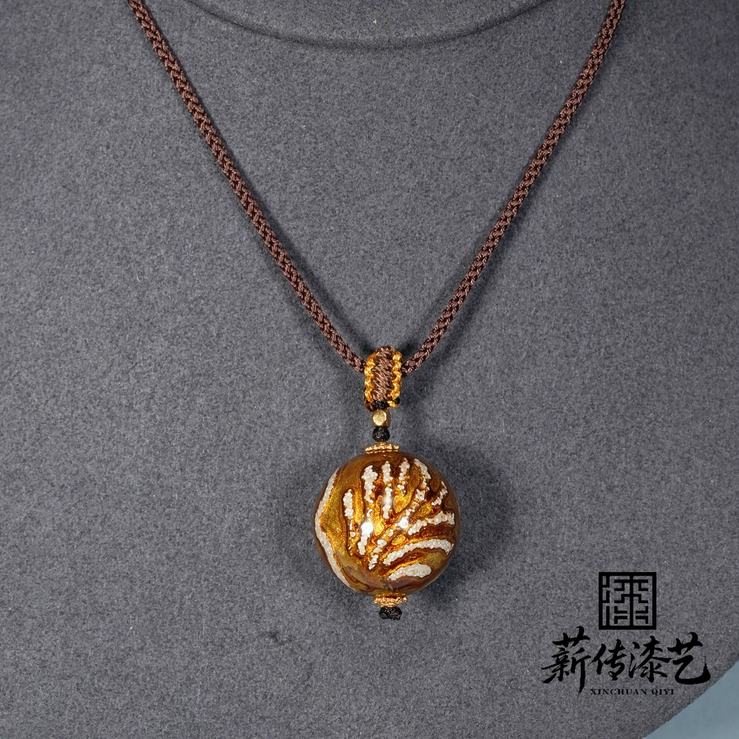 【薪传漆艺】非遗大漆 单珠吊坠 1013QH20m