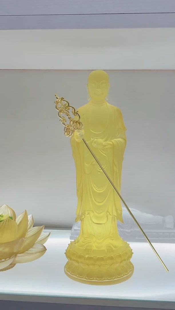 手工艺品琉璃姝*古法琉璃30cm地藏