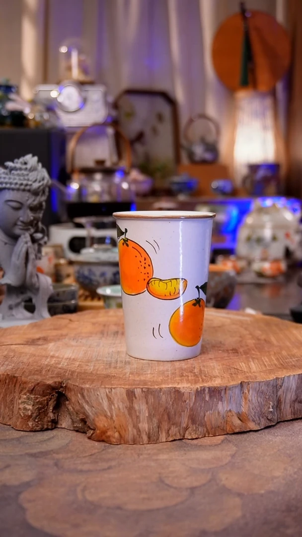 杯子橙子手工手绘手工手绘
