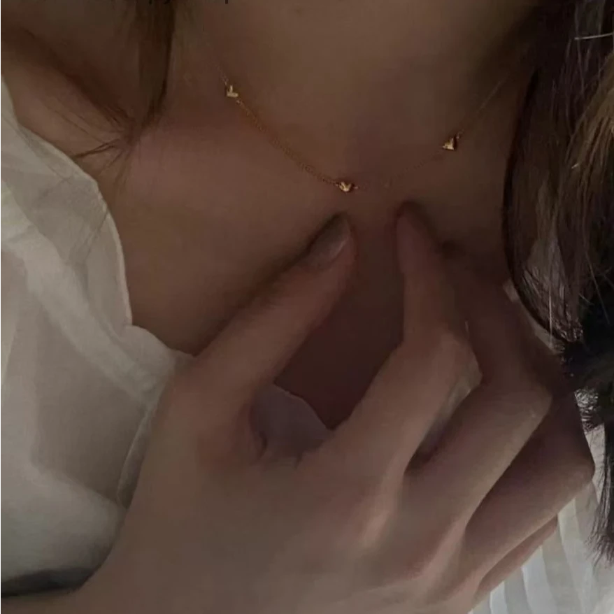 链子925银 s925银高级百搭甜美爱心轻奢锁骨ins风项链