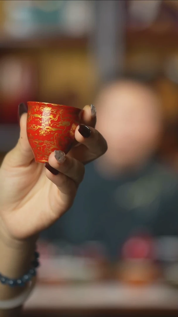 红金一口杯-太古大漆