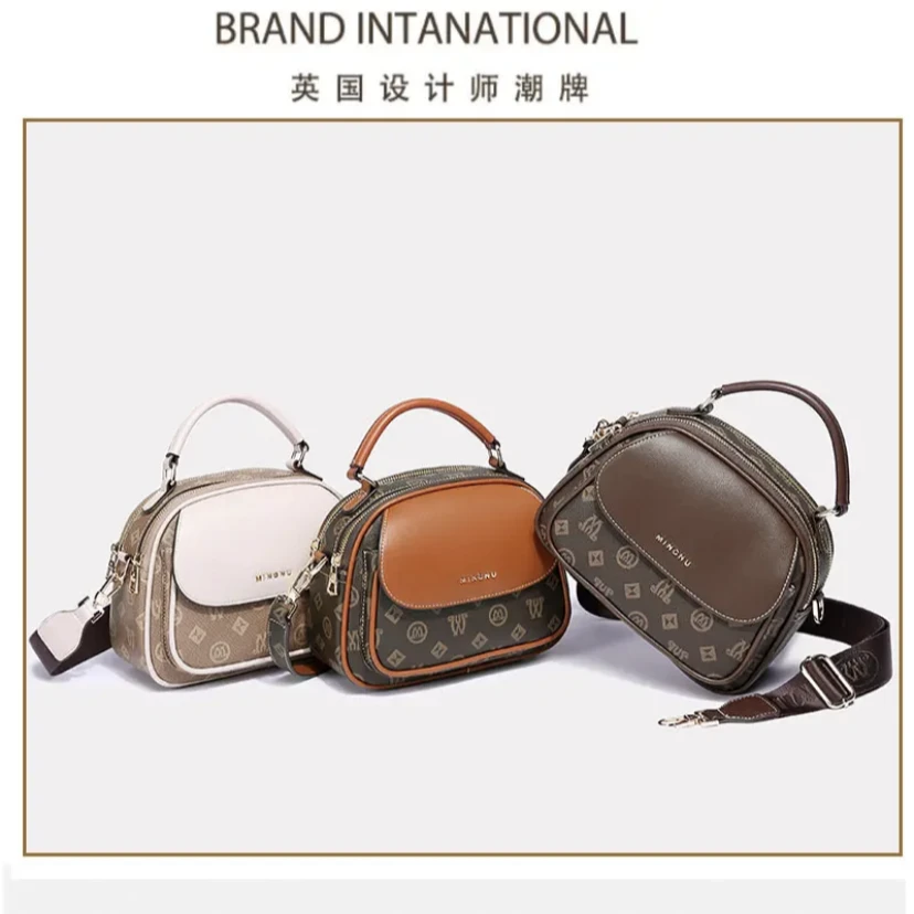 香港名奴时尚椭圆多层款轻百搭港风手提包小圆包轻奢休闲贝壳包