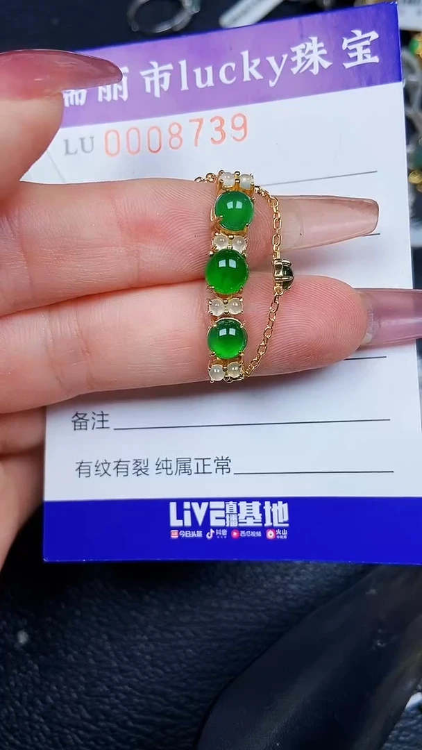 颈饰银S925镶嵌翡翠8739
