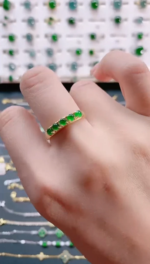 【闪购商品】翡翠戒指银S925镶嵌天然翡翠