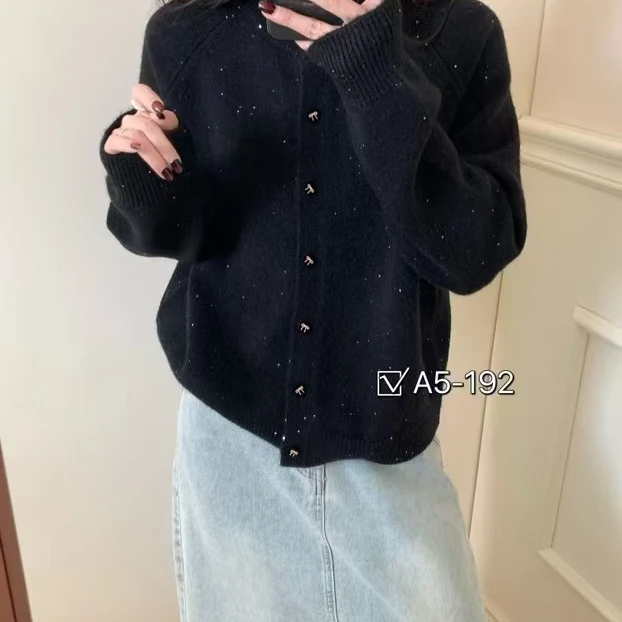 【海天一色】高级感细闪亮片毛衣小香风气质