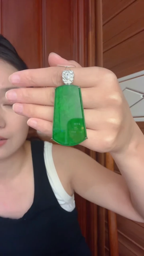 吊坠(不含链)银S925镶嵌翡翠吊坠不含链