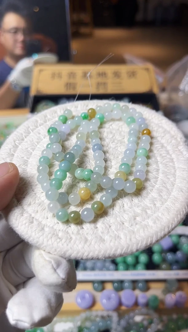 散珠翡翠翡翠散珠90颗多样性发货