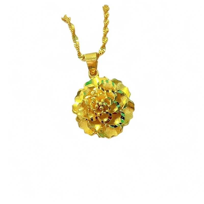 萌缇慕 合金吊坠 MengTiMu富贵花吊坠赠麻花项链百搭吊坠经典气质