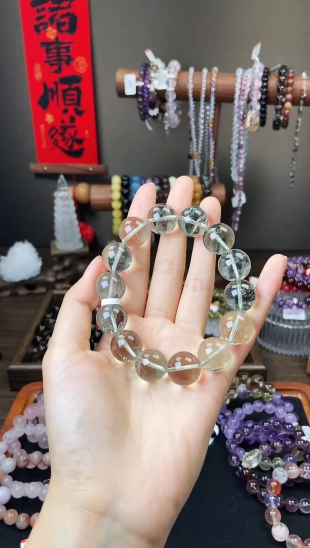 水晶手链未镶嵌16mm绿水晶