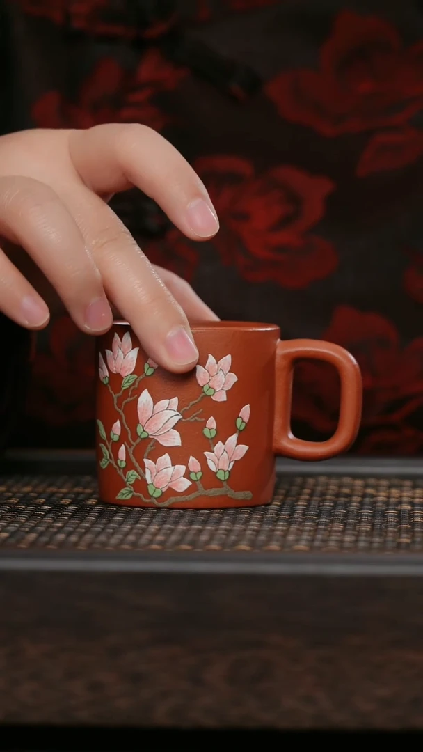 【闪购商品】紫砂茶杯福利紫砂花卉手把