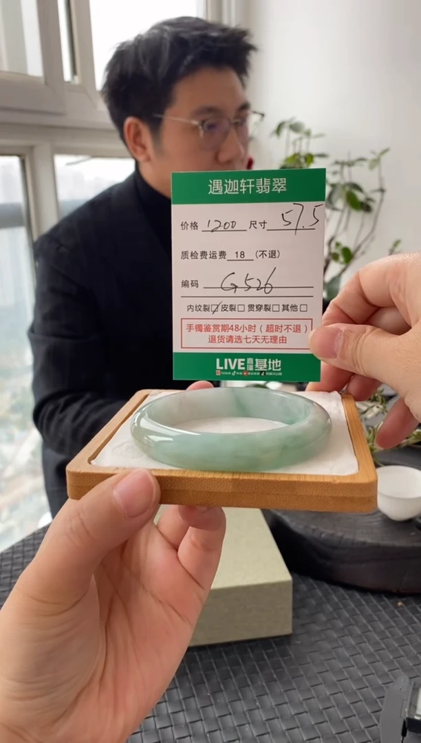 未镶嵌手镯翡翠G526 圈口57.5