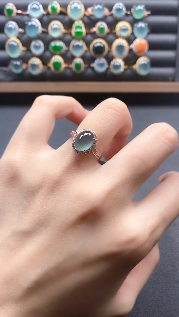 银S925镶嵌戒指翡翠851511