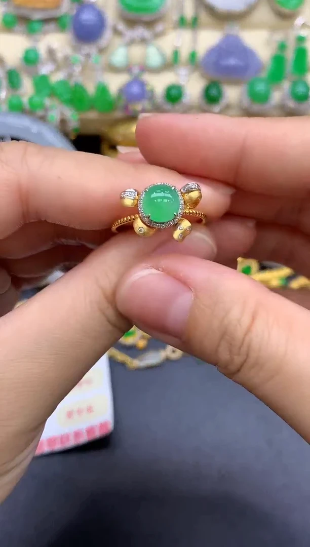 18K金镶嵌戒指翡翠236-中国好珍宝