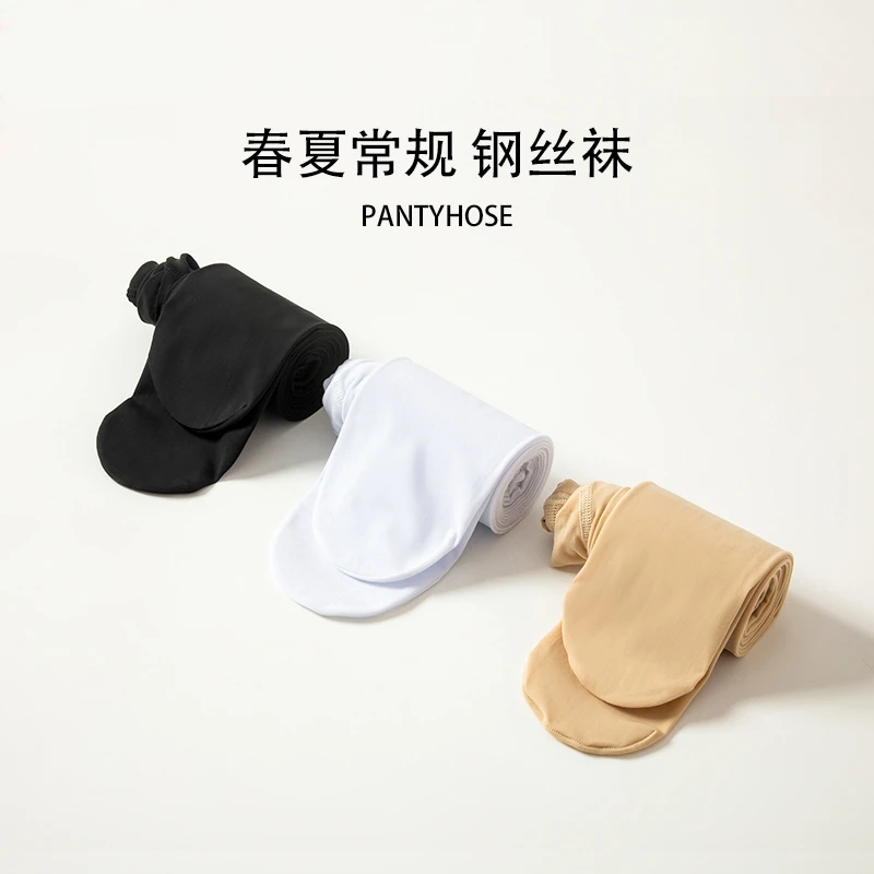 儿童钢丝袜子春夏薄款女童舞蹈袜跳舞袜中大童打底连裤袜白色丝袜