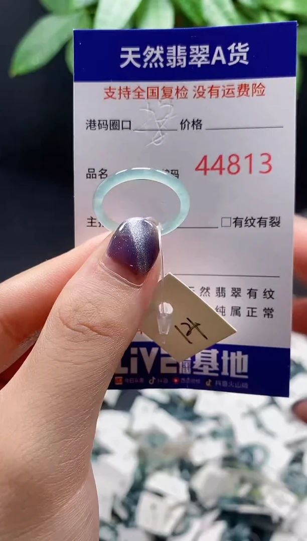 翡翠戒指未镶嵌 天然翡翠戒圈4813