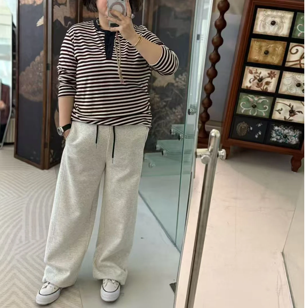 遇见-百搭天丝羊毛条纹衫