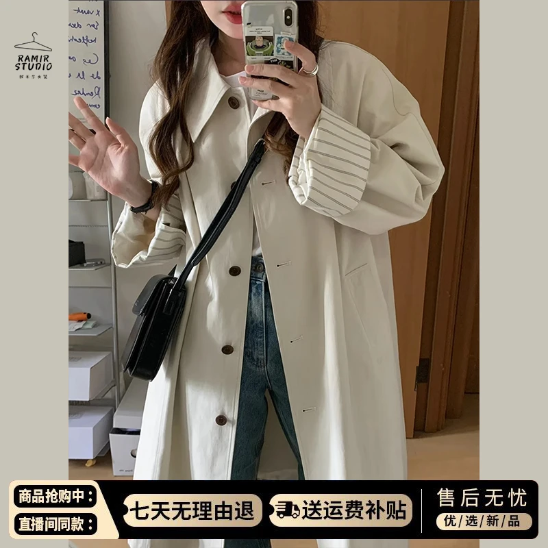 中长款风衣外套女2025年春秋季新款今年流行韩系日系英伦风小个子