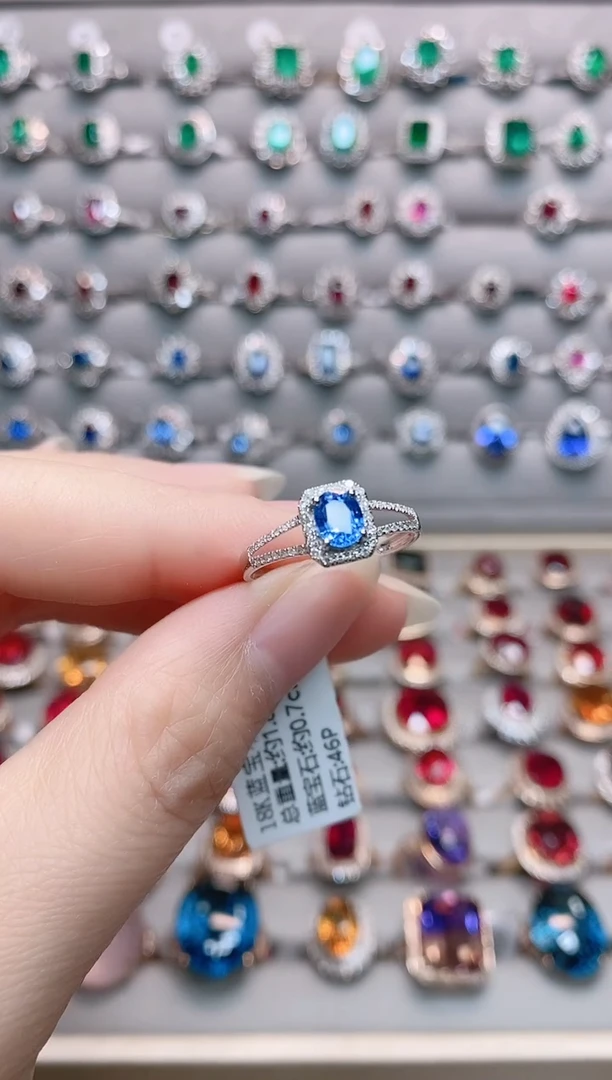 【闪购商品】蓝宝石18K金戒指14K金镶嵌1
