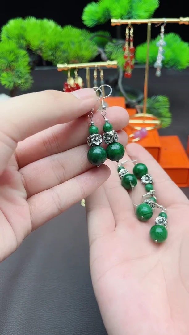 玛瑙/玉髓耳饰银S925镶嵌413