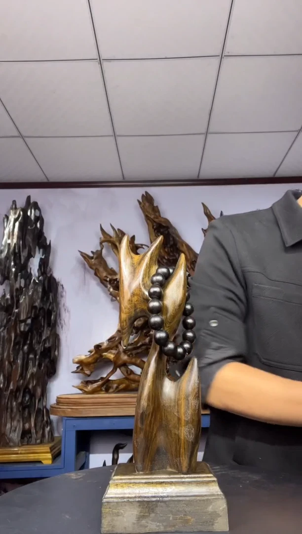 金丝楠木雕款紫*金丝楠木工艺品摆件