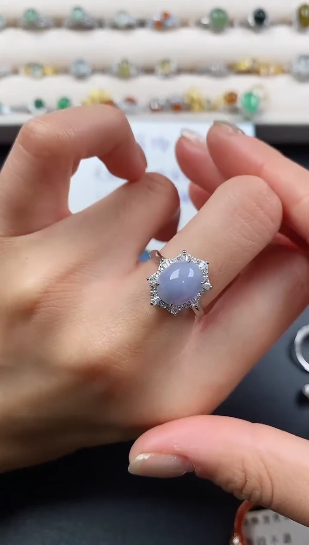 银S925镶嵌戒指翡翠777777+2