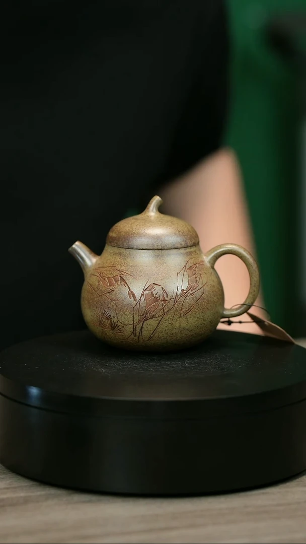 茶壶紫砂独**花H1988李琴柴烧虾趣茄瓜