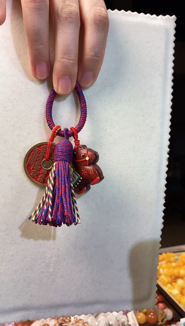 未镶嵌手串水晶马上来米花 文玩包挂 大红大紫绳子