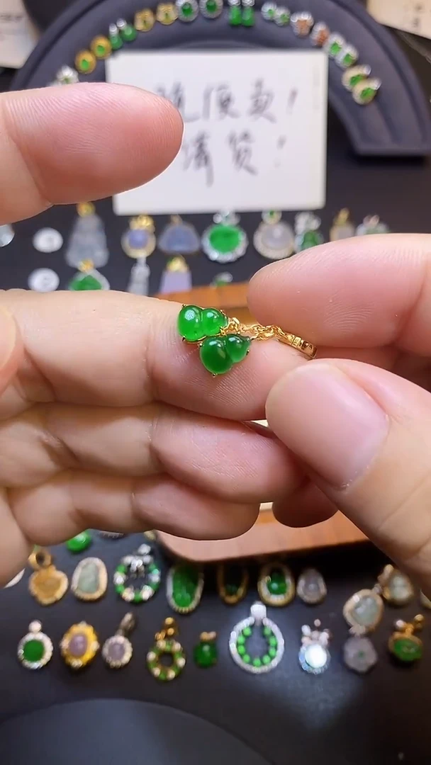 吊坠(不含链)银S925镶嵌翡翠1