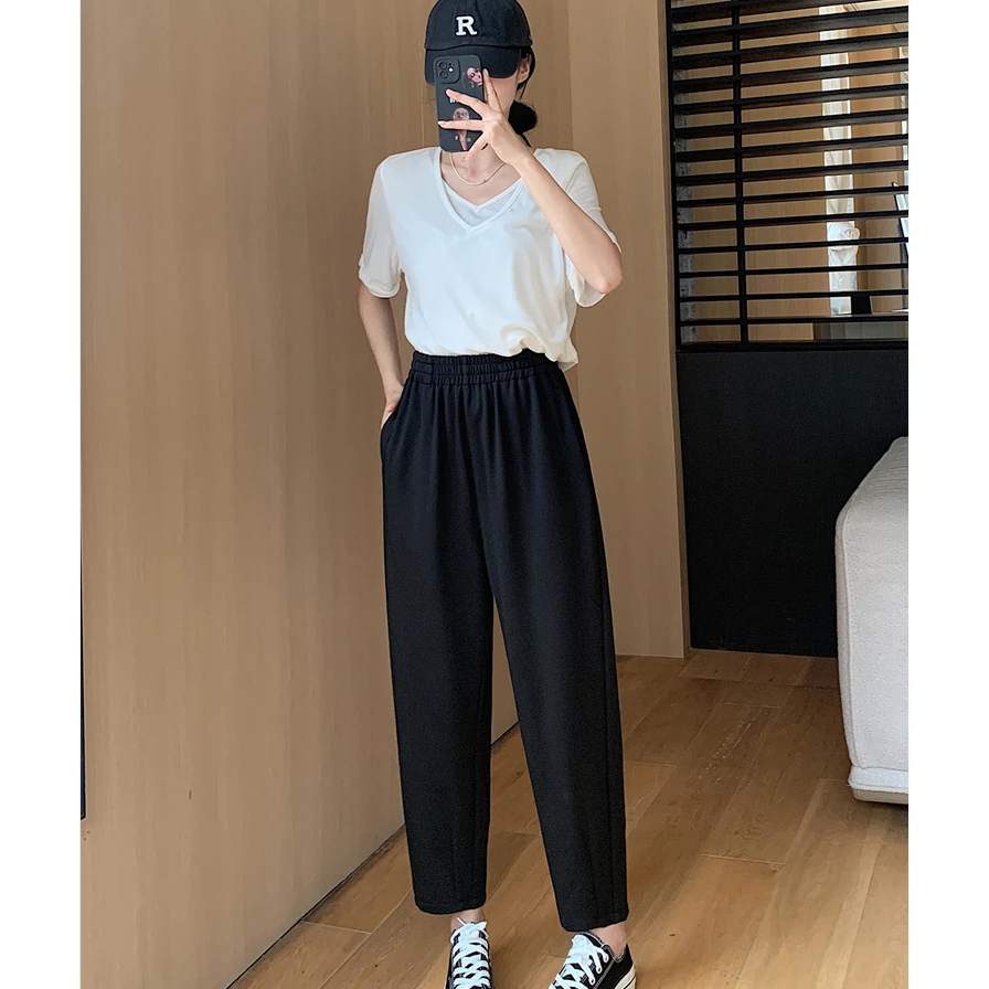 LXM 大码女装腰62-106窄版哈伦裤显瘦休闲裤5137#