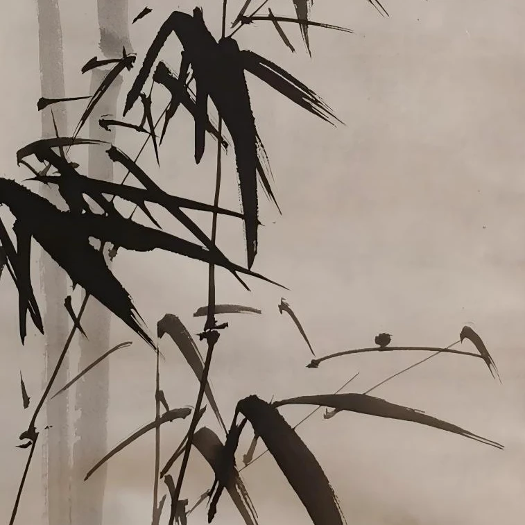 【辽拍】V240805-1-43《竹石图》（2.4平尺)  纸本立轴  yy2
