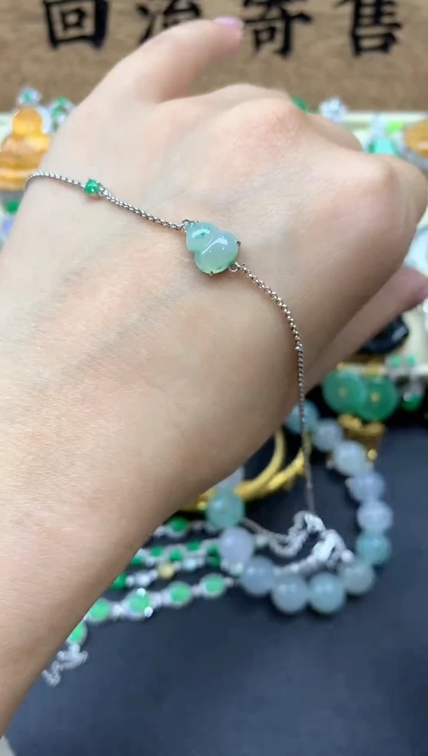 【闪购商品】翡翠手串18K金镶嵌136-中国好珍宝