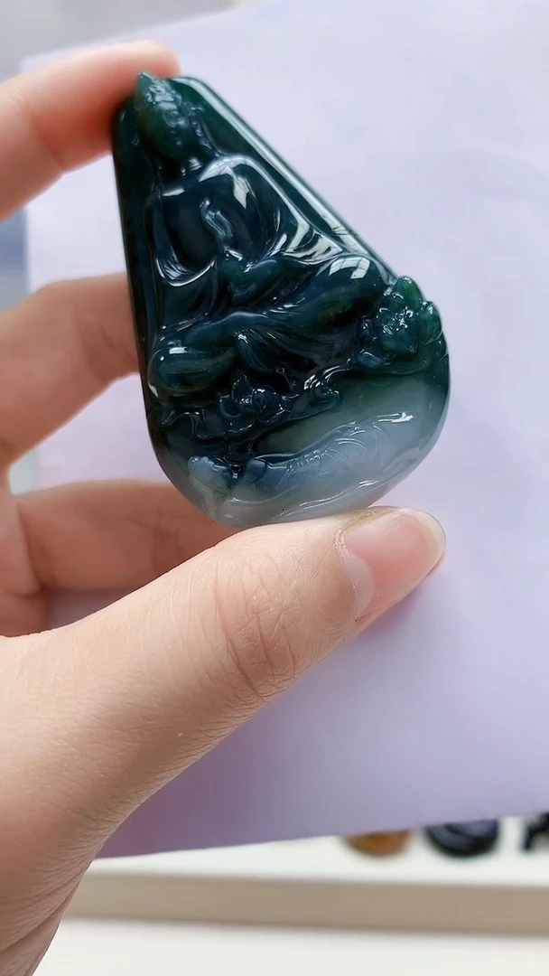 未镶嵌定制翡翠4917lr-毛货挂件36