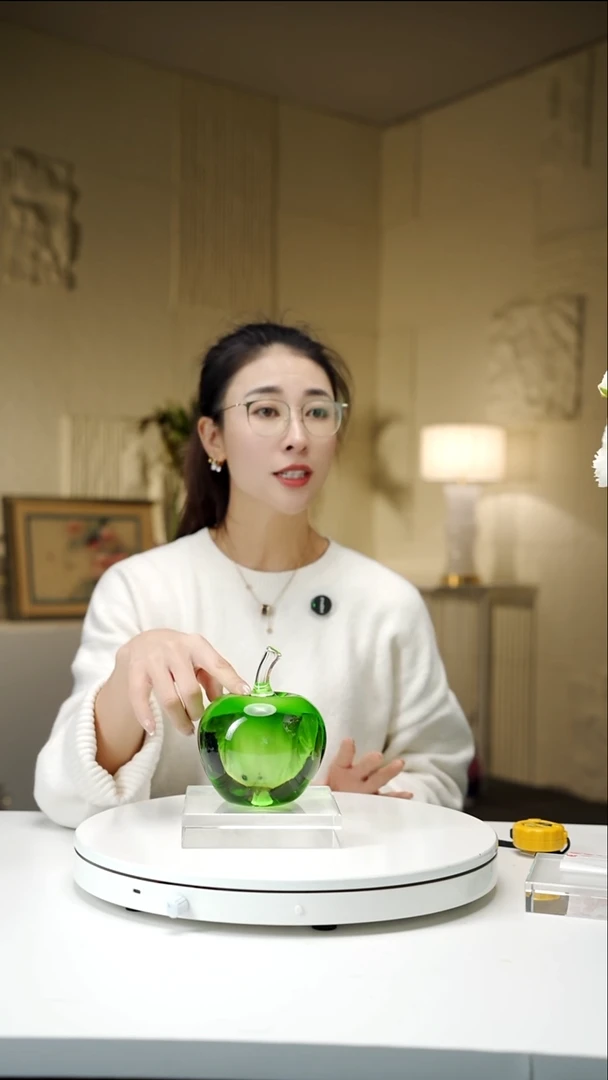 手工艺品琉璃半**品预售宝石红苹果摆件小号