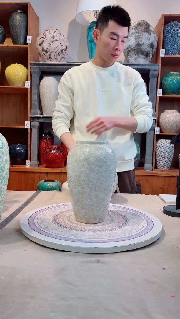 瓶陶瓷花瓶 无花 茶白中号