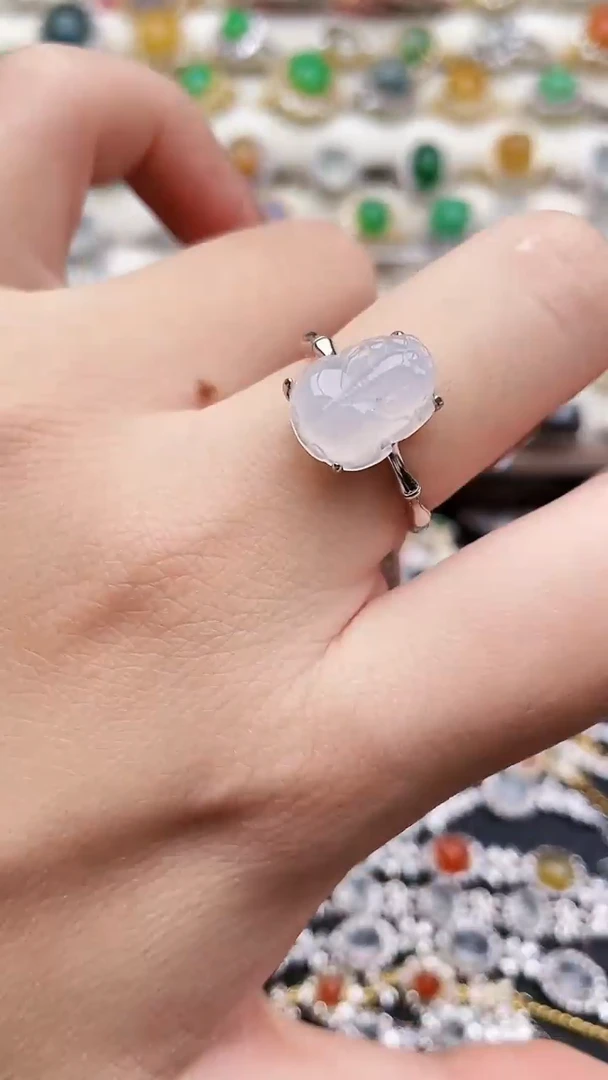 银S925镶嵌戒指翡翠87