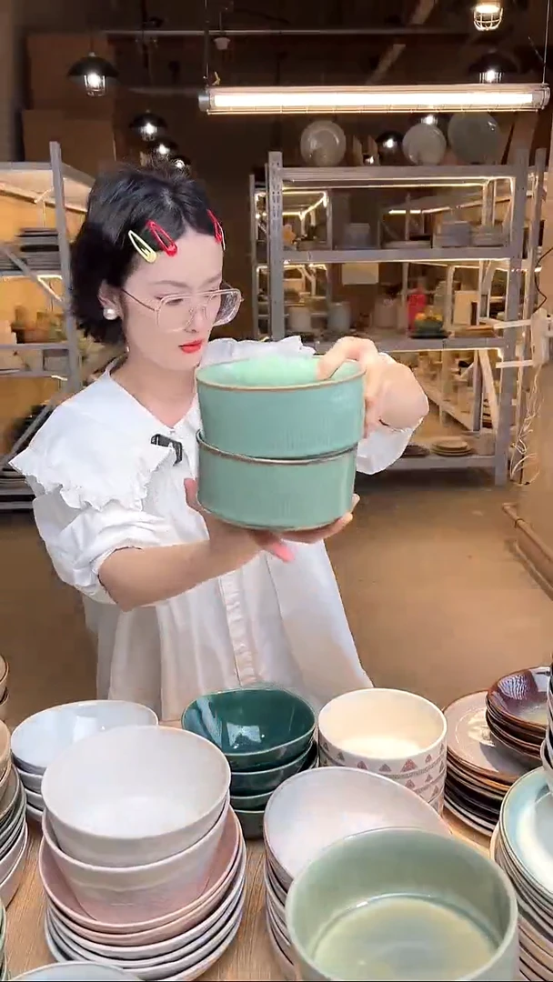 瓷01外贸尾货高温釉下彩陶瓷餐具默认微瑕