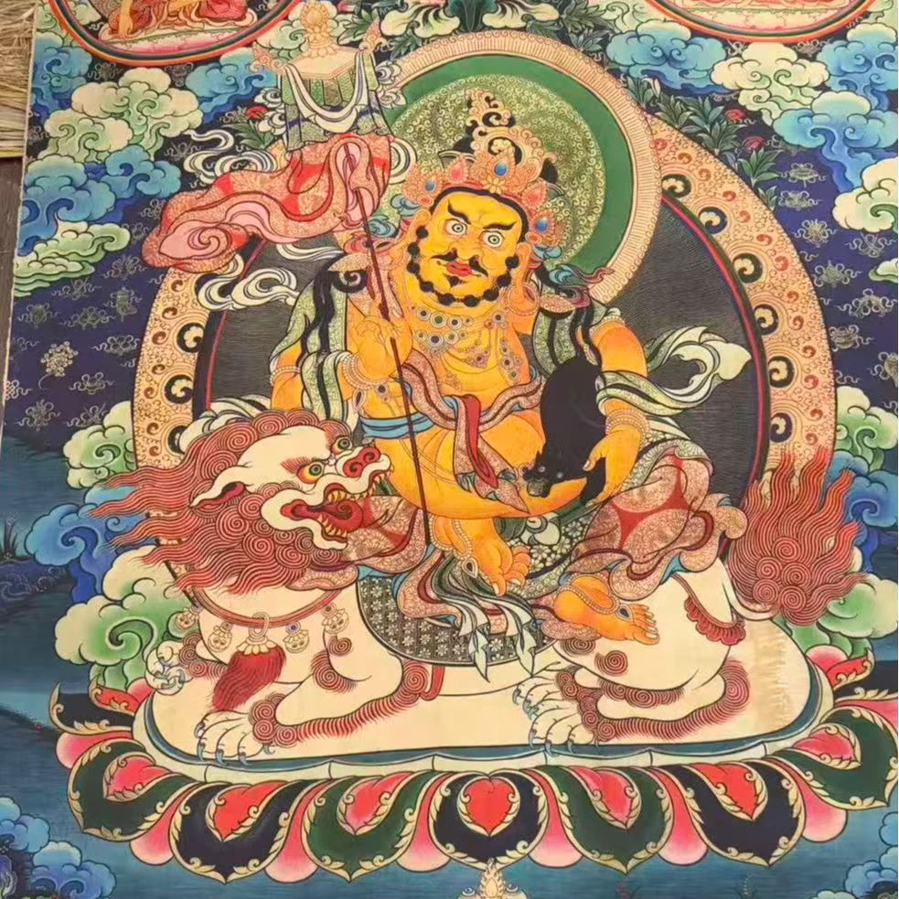 高端精品黄财神绘画类唐卡W997