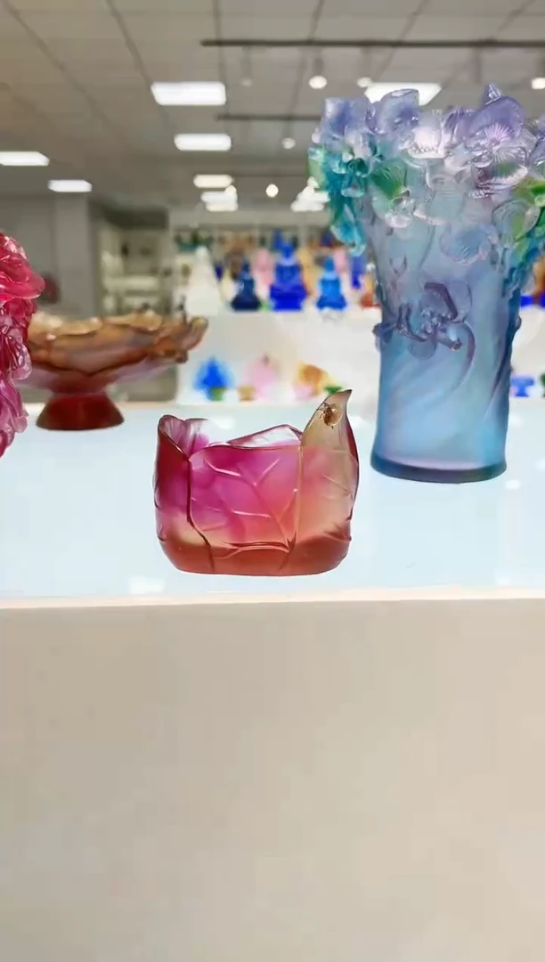 【闪购商品】茶宠古法琉璃枫叶烛台收纳