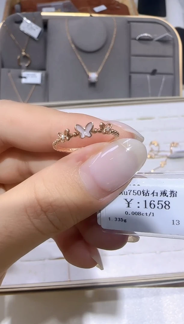 18K金镶嵌戒指/指环钻石1378