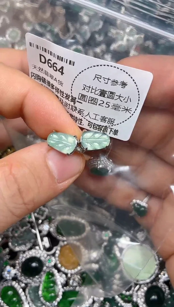 颈饰未镶嵌翡翠D664耳扣