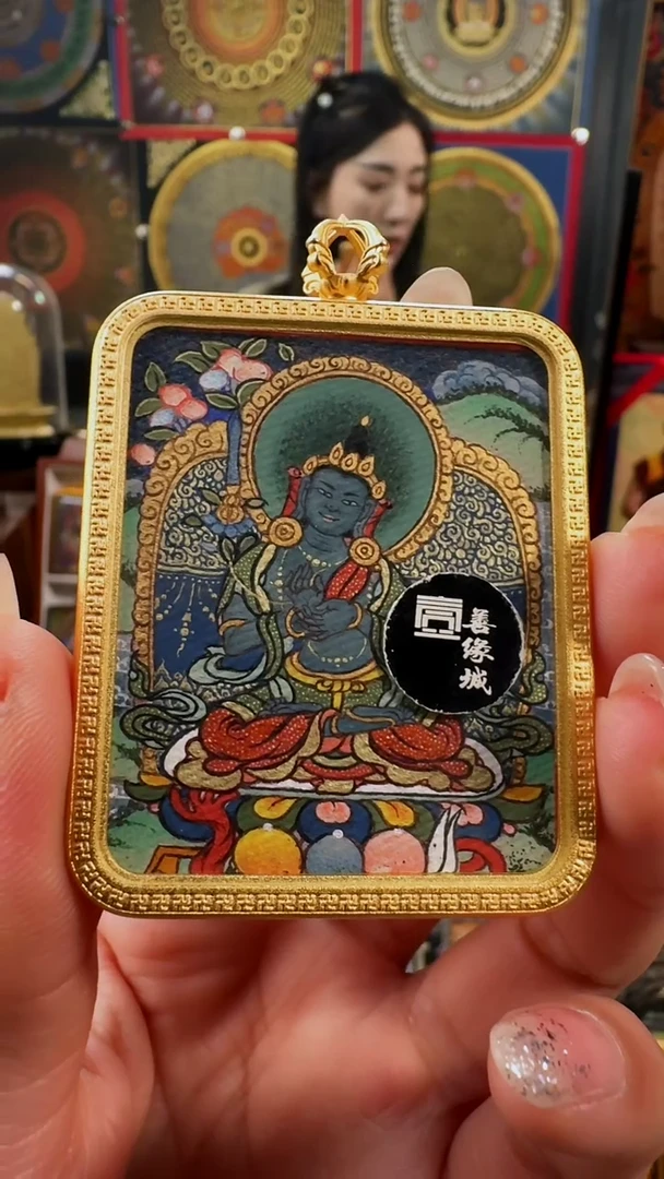 【闪购商品】吊坠壹善缘城手绘唐卡新春大促黑身文殊