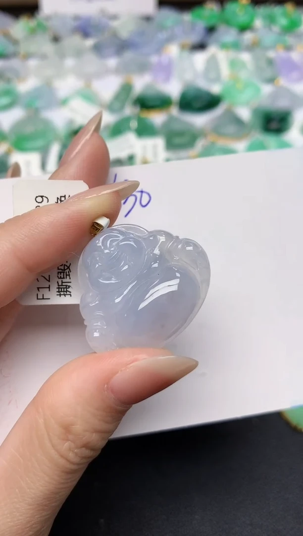 颈饰18K金镶嵌翡翠天然缅甸A货翡翠百元以上9元证书费自理