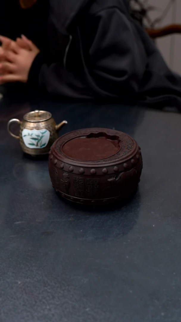 【闪购商品】16/16公分端砚五牛图砚台壶承建水