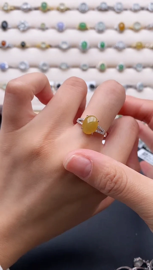 银S925镶嵌戒指翡翠3333333+5