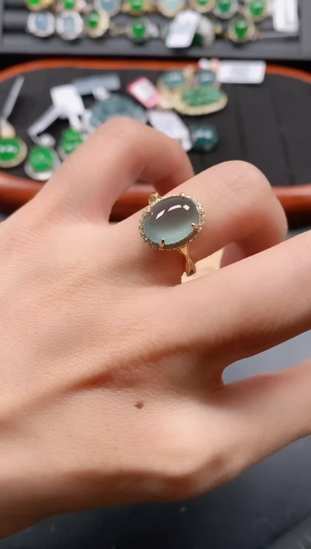 银S925镶嵌戒指翡翠111