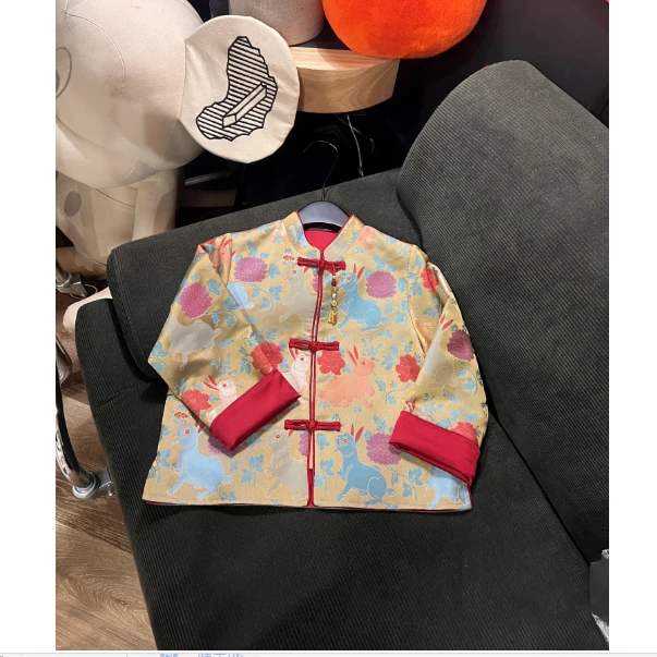 【琨萱】“前兔无忧”2025男童春秋款新中式织锦单层外套 SS67S006