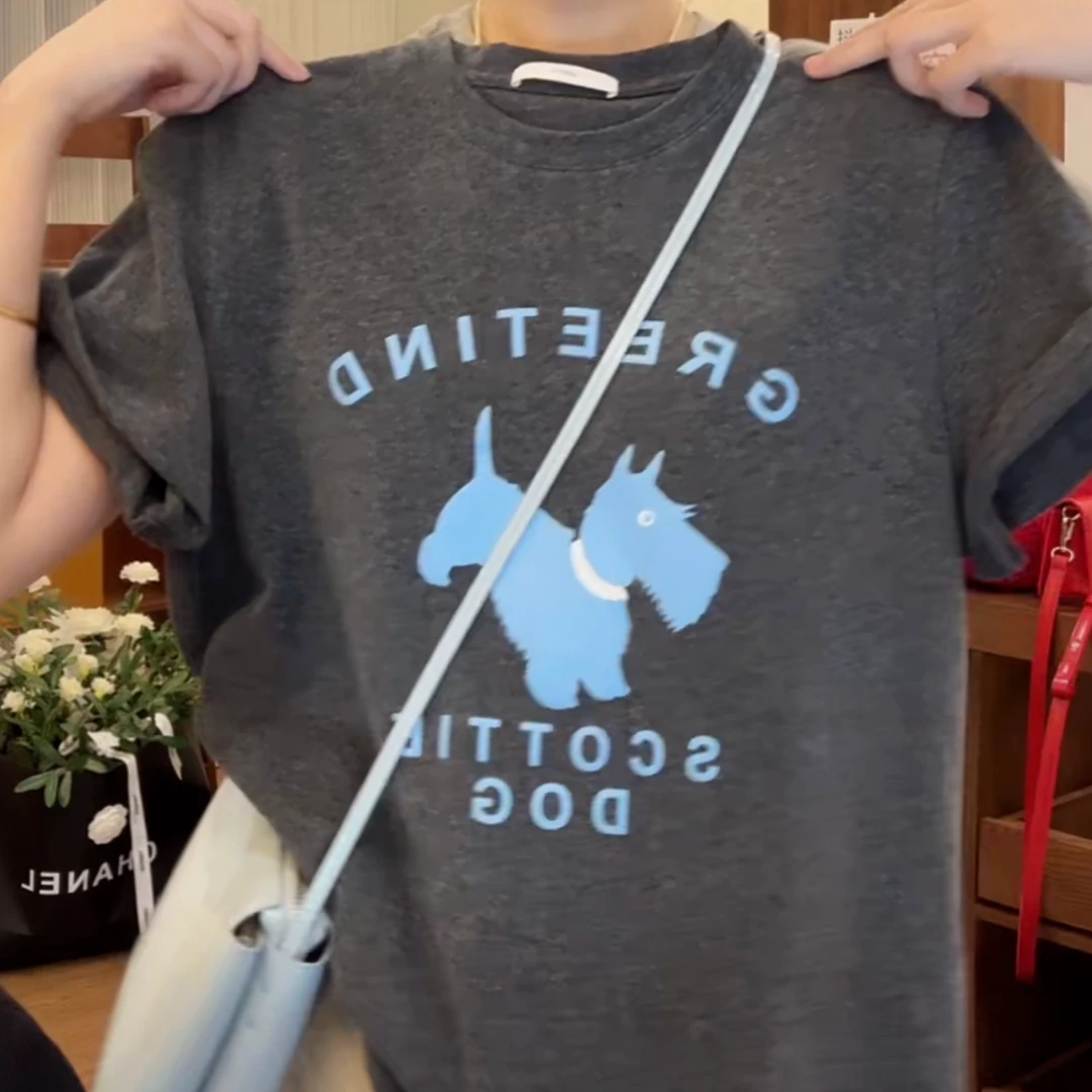 韩版风设计感正肩短袖T恤2025夏季新款时尚气质显瘦百搭减龄上衣